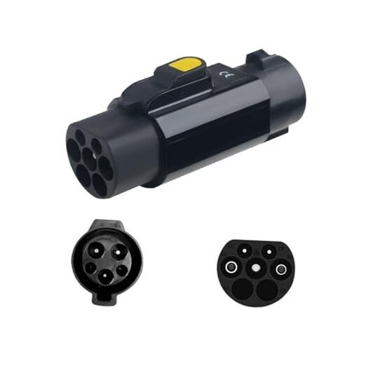 EV Charger Connector Type 1 to GBT Charger Adapter for Electric Vehicle Black