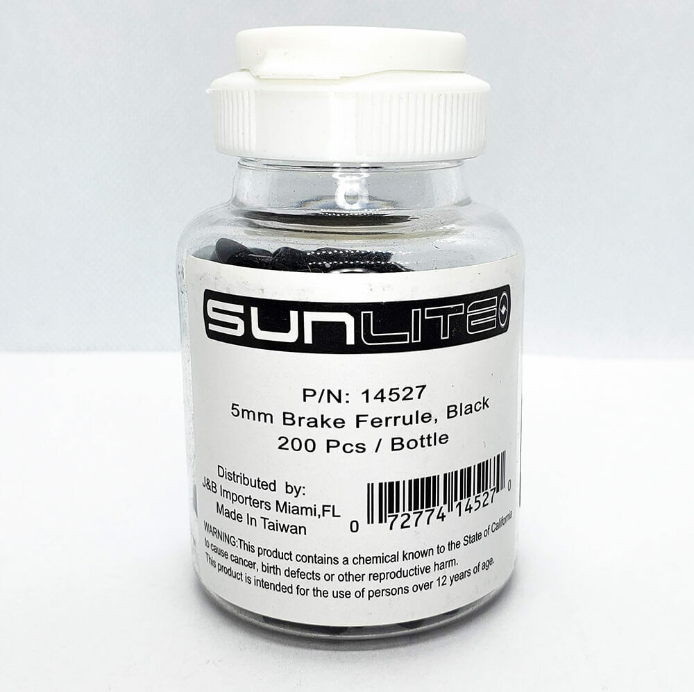 Sunlite Brake Cable Ferrules 5mm (Brake) – Black Aluminum