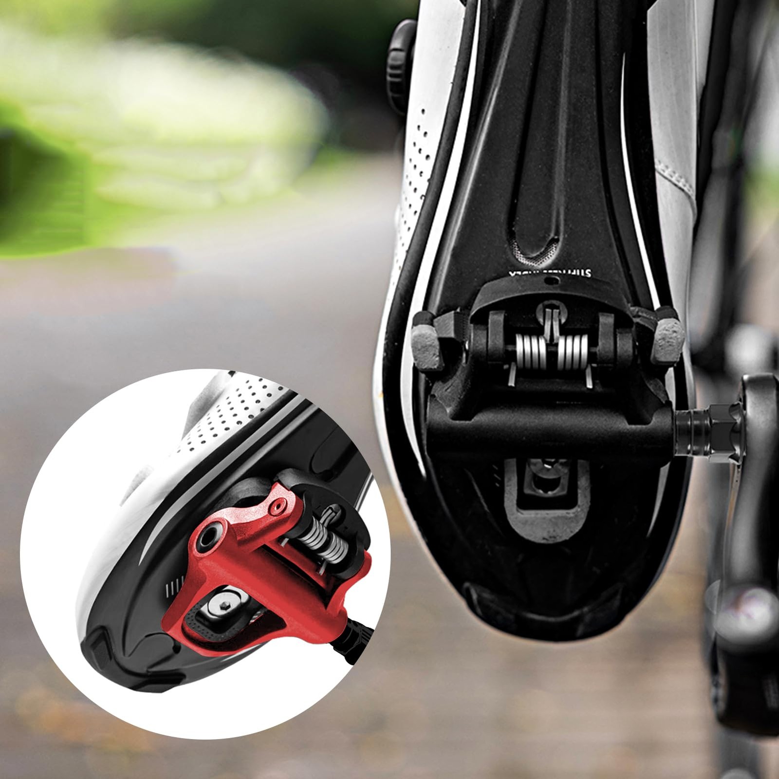 Road Bike Pedals Self-Locking Clipless Nylon Composite Fits Look Keo Cleats