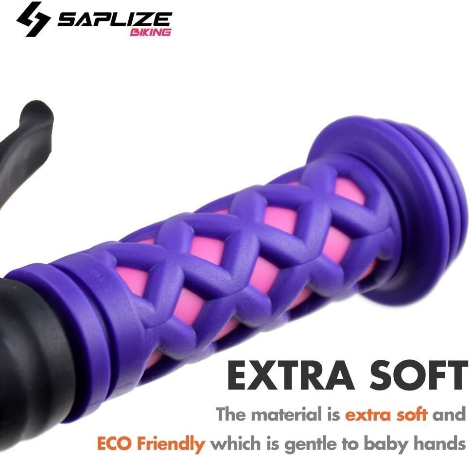 Lightweight Kids Handlebar Grips with Pink Streamers – Eco-Friendly Design