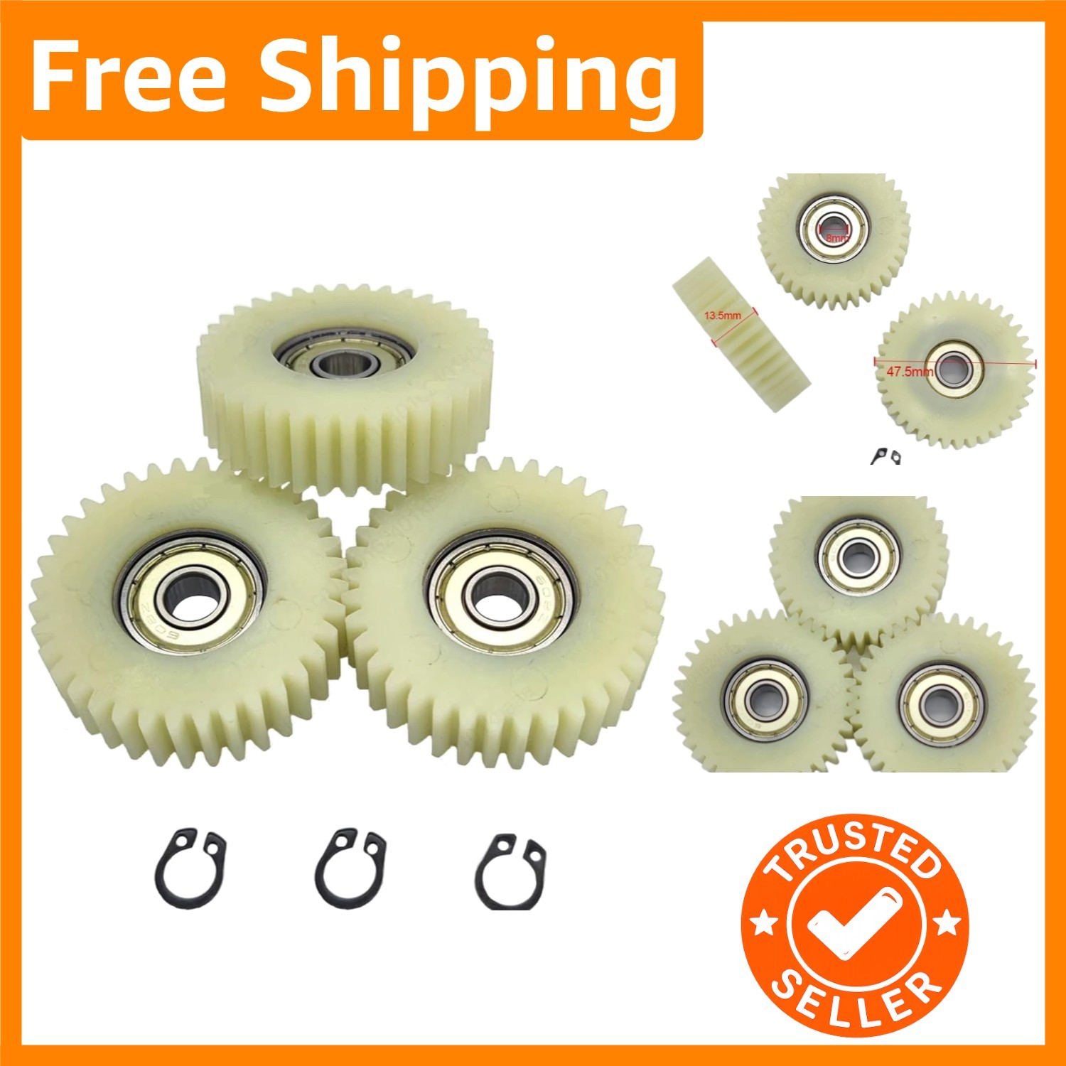 36T Nylon Motor Gear Set for Bafang E-Bikes – Durable Gear Replacement Kit