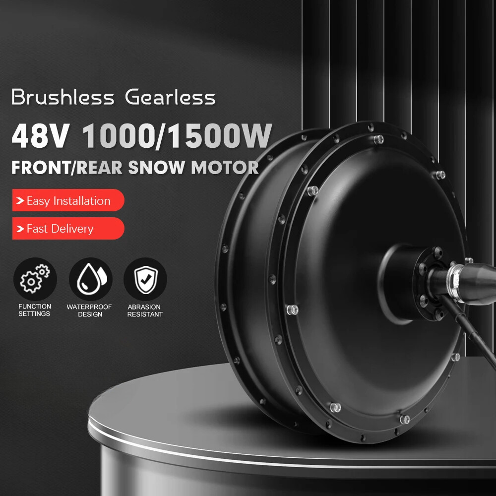 48V 1000W 1500W 20 24 26in Snow Ebike Fat Brushless Nongear Front Rear Hub Motor