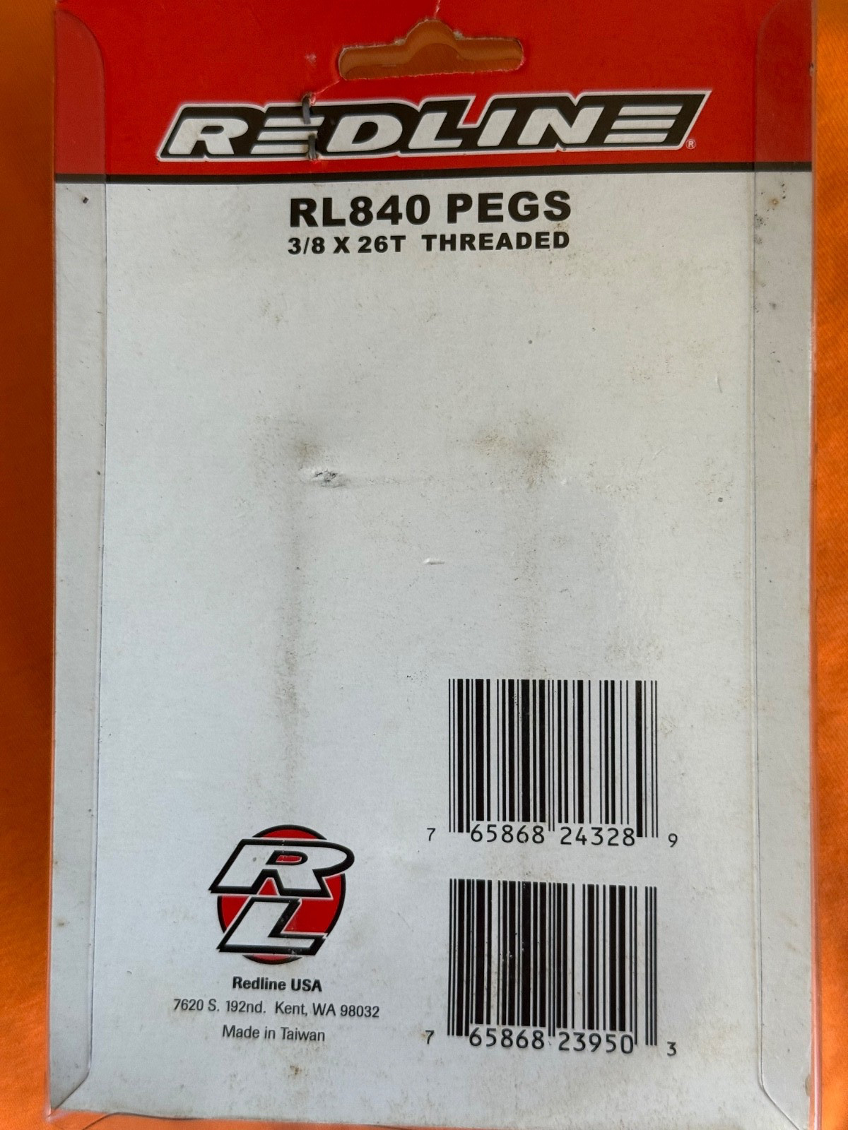 Redline RL840 Pegs 3/8 x 26T Threaded NOS Original Packaging VINTAGE MID SCHOOL