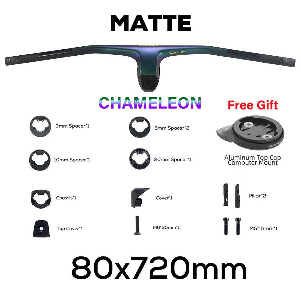680-740mm Full Carbon Handlebar Integrated Cockpit MTB Bicycle Handlebar 10°