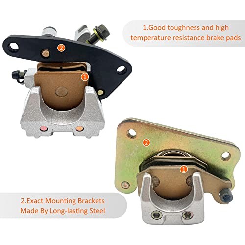 Front Left Right & Rear all Brake Calipers for Yamaha Kodiak 400 2000-2002