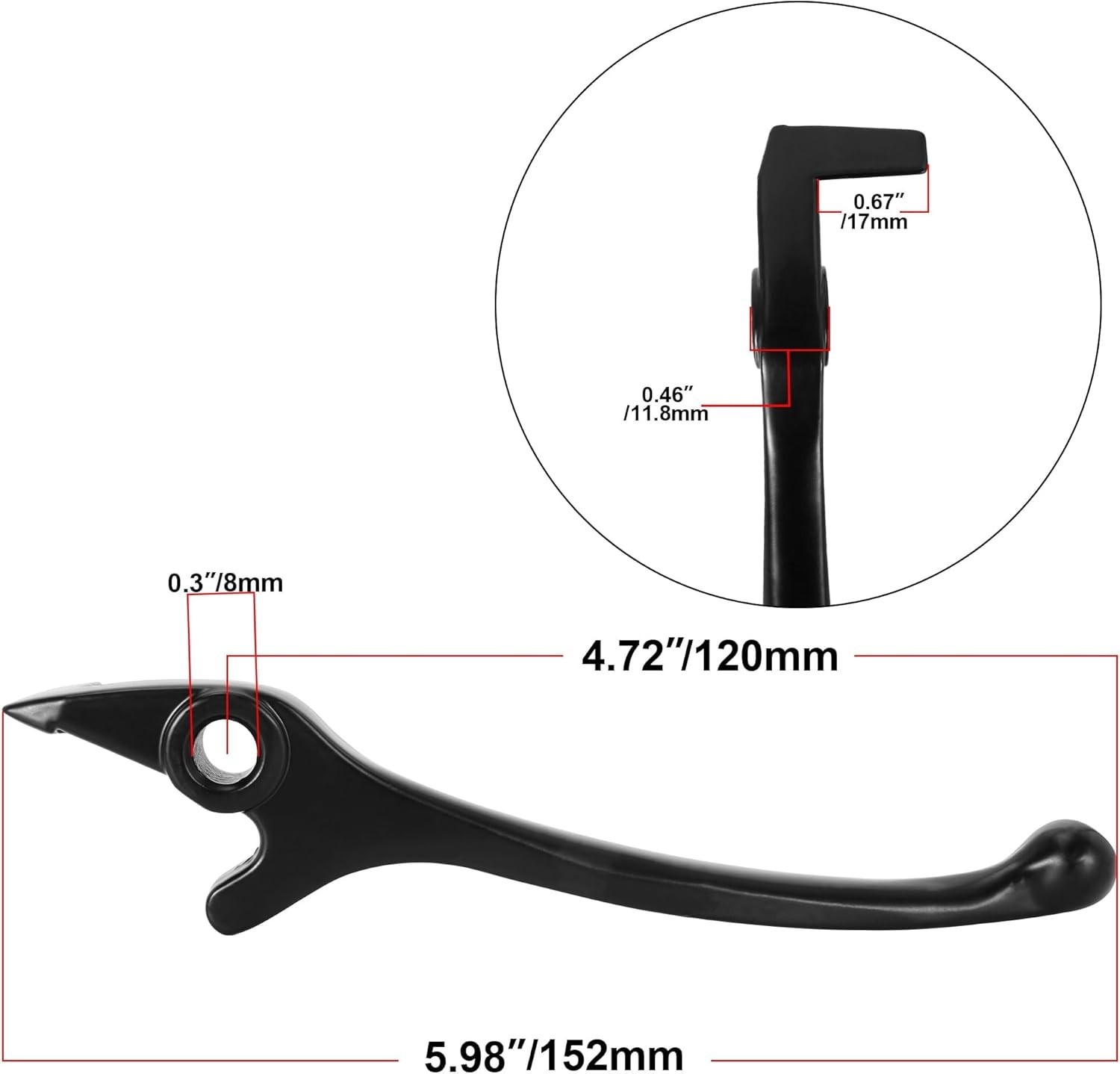 Right Disc Dirt Bike Brake Lever – Universal Motorcycle Brake Lever Handle – Com