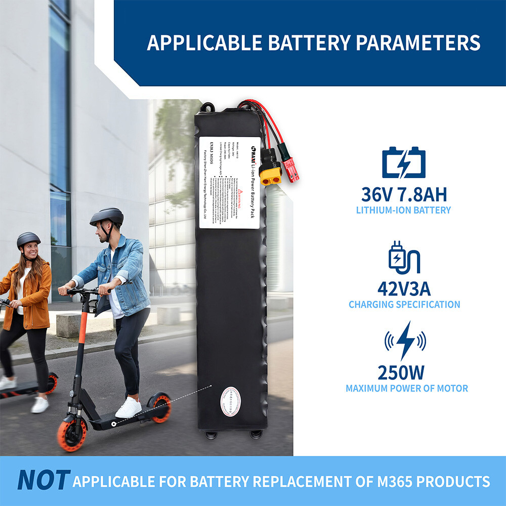 10S3P 36V 7800mAh Li-ion Battery For Electric Scooter Ebike Battery Replacement