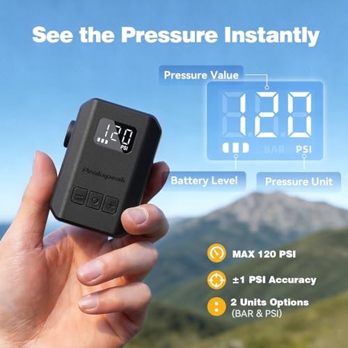 Mini Electric Bike Pump AS260PRO 120PSI Portable Bicycle Pump with Gauge & Gauge