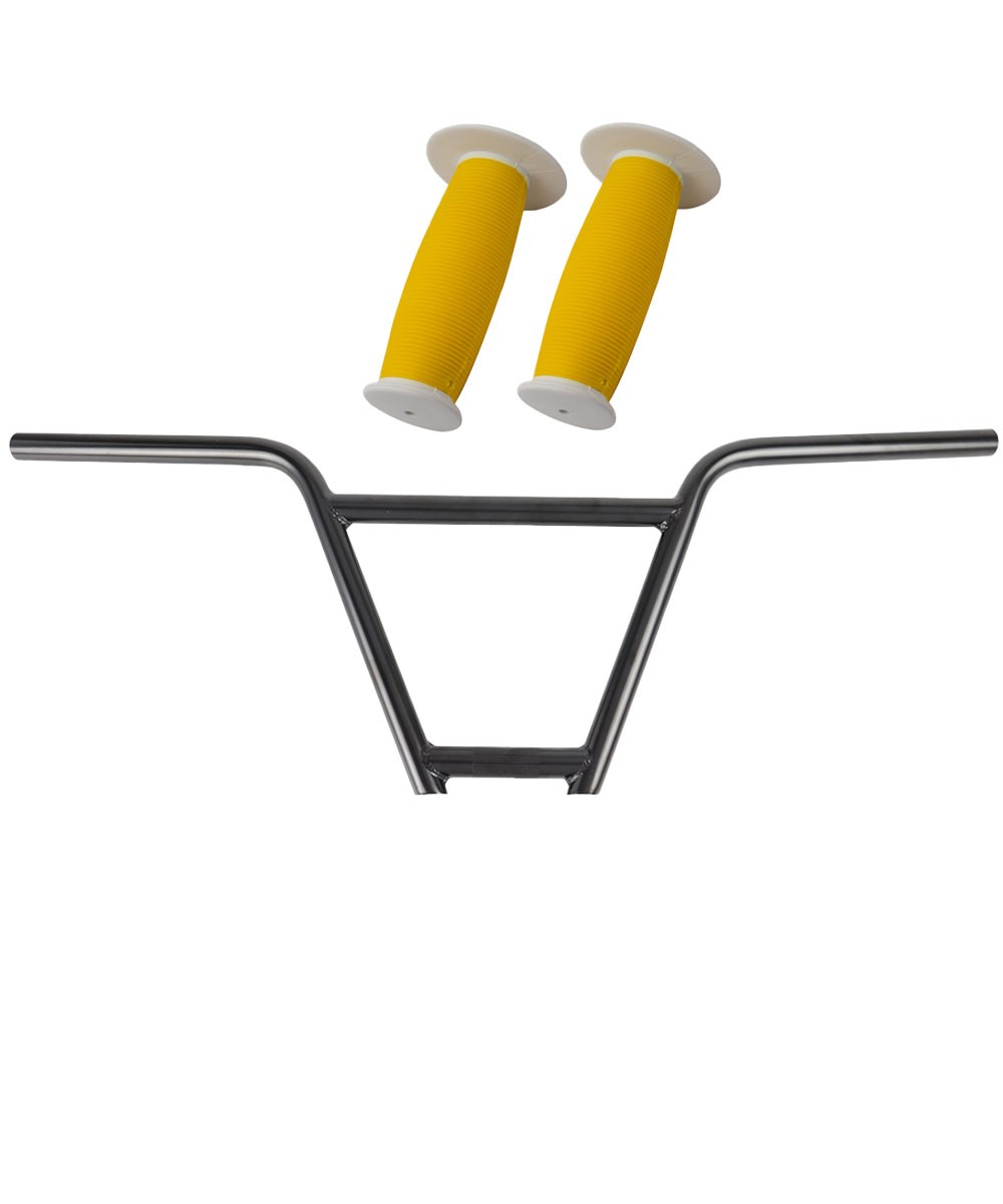 OG Lowrider 750 Black Handlebar & Yellow/White Mushroom Grips