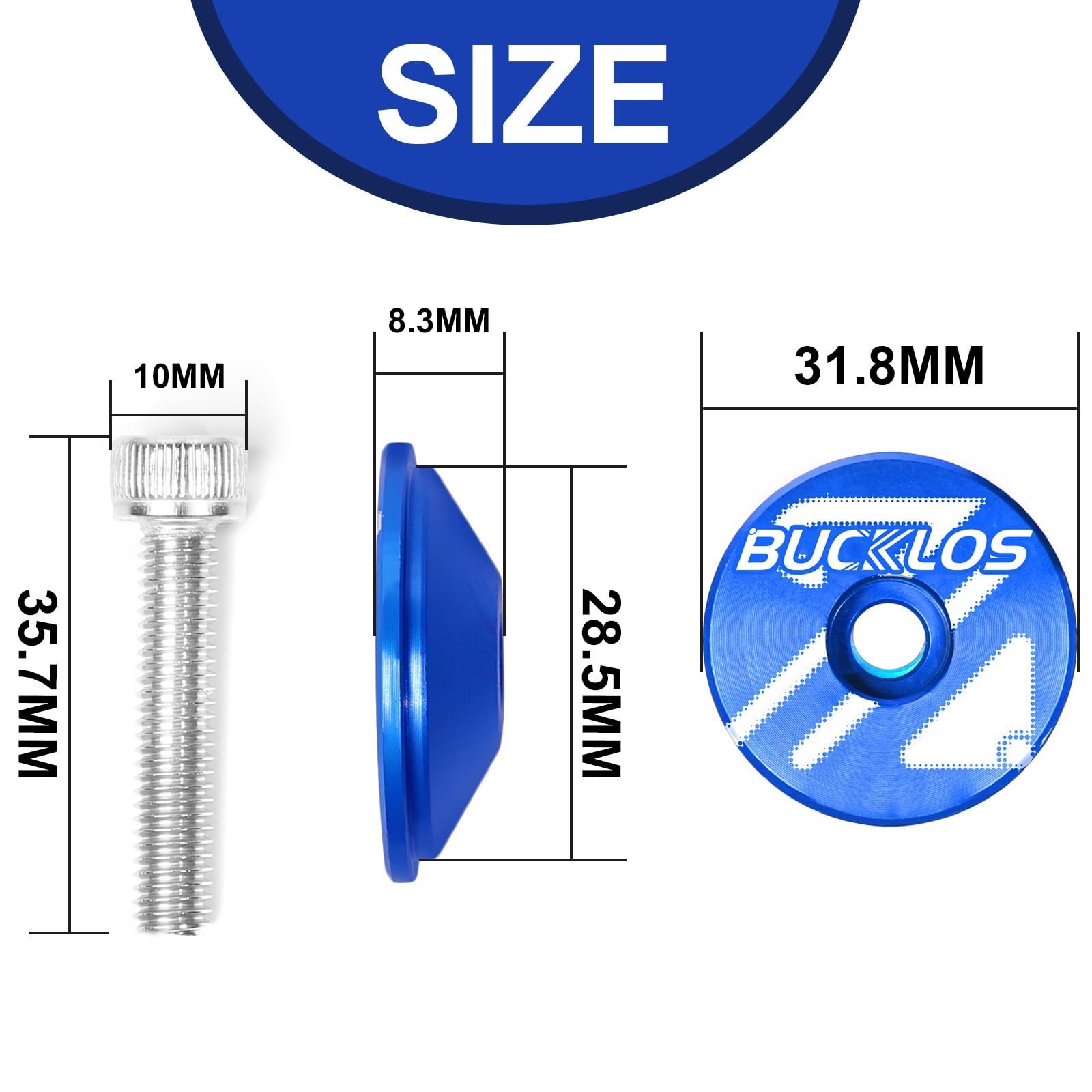 Aluminum/Carbon Fiber Bicycle Headset Top Cap, Star Nut Plug, Expanding Bolt 1 1