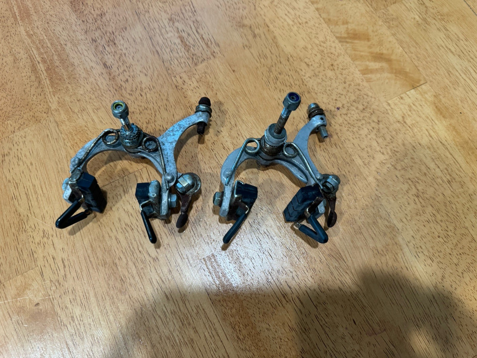 Vintage Campagnolo Nuovo Record Brake Calipers 1978 Nutted 70’s Campy Pair Set