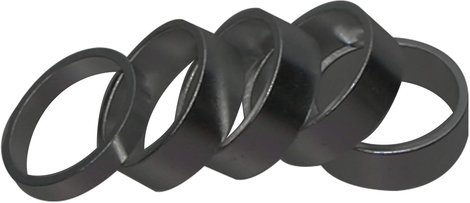 1 Inch Headset Spacer 5PCS 25.4 Fork Tube Handlebar Stem Spacer Black Silver 2 C
