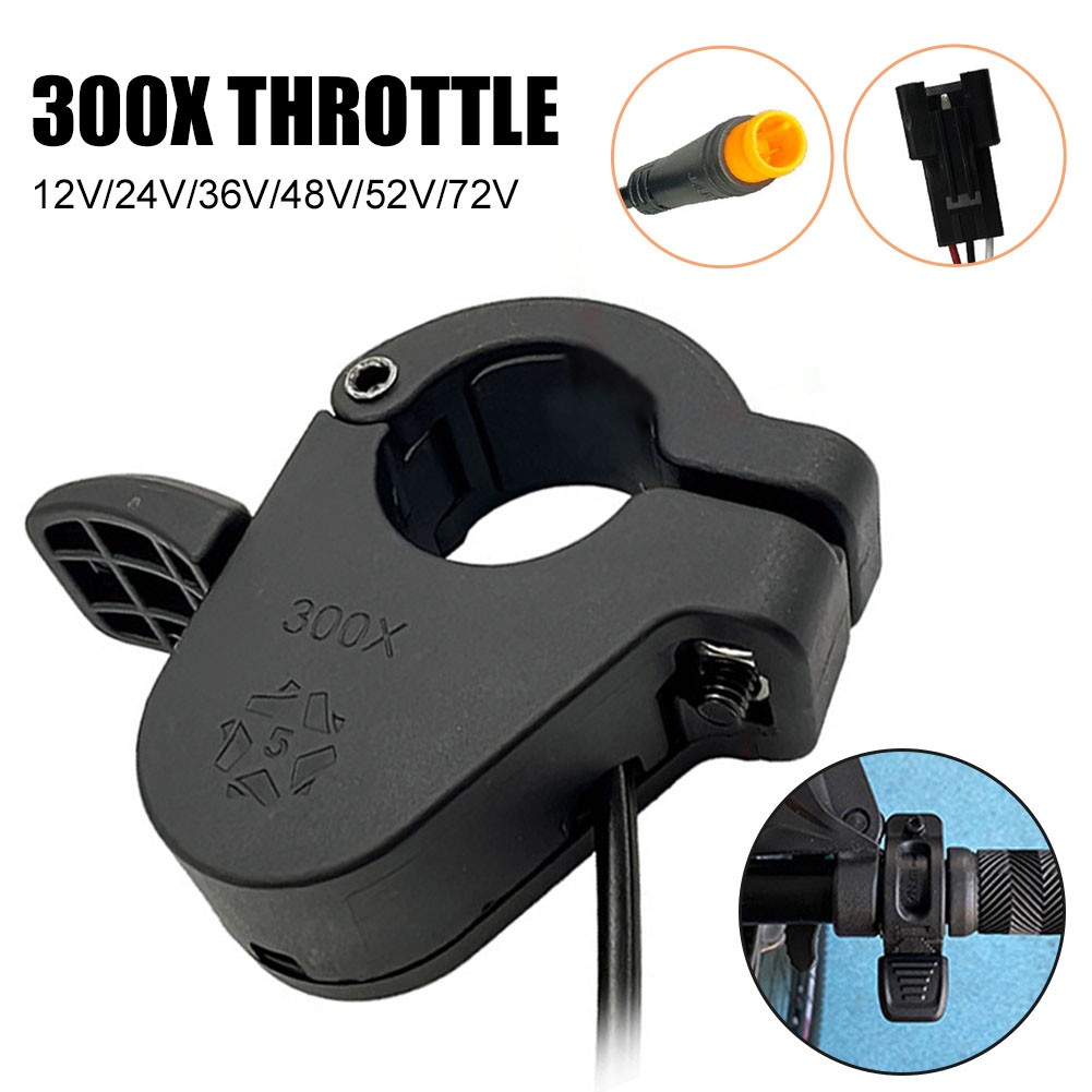 eBike Thumb Throttle 300X 3Pin 24V-72V Right/Left Hand Throttle SM/WP Plug Parts