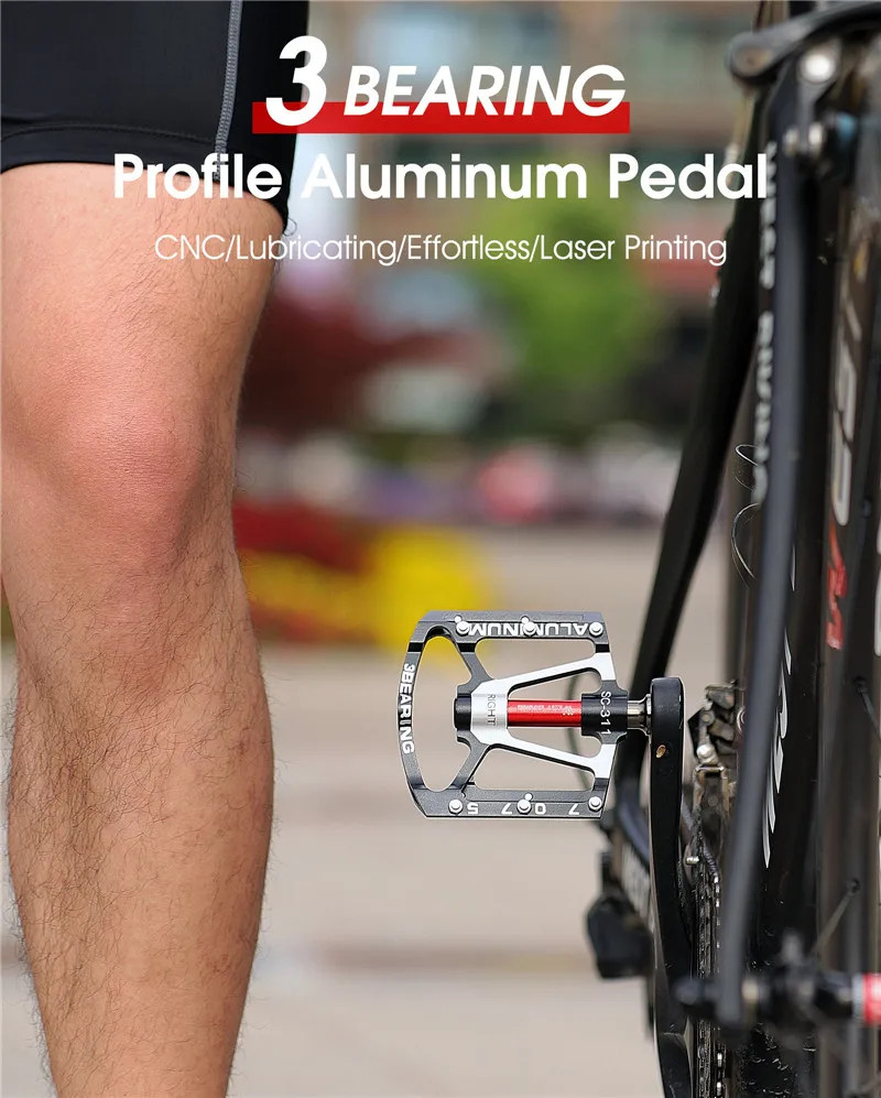 Bicycle Pedals Sealed Bearing Aluminium Alloy Cycling Non-slip MTB Flat Pedals