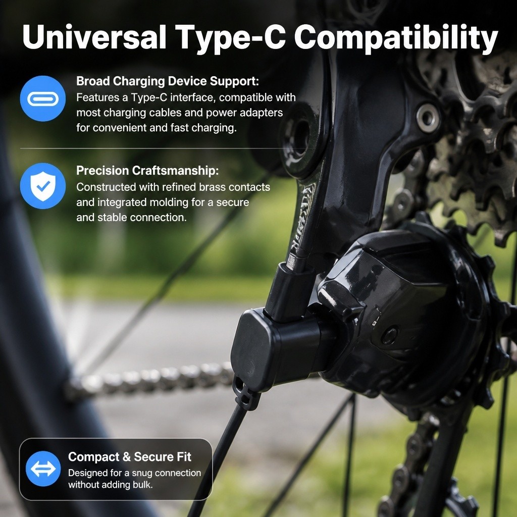 12-Speed Charger Adapter for Shimano Di2 R9200 R8100 Power Meter Crankset Type-C