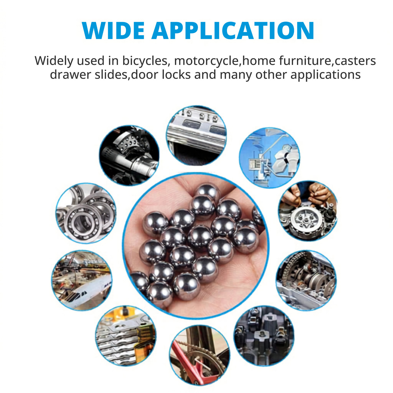Bike Bearing Balls Kit 600PCS or Individual Sizes Chrome Steel Bicycle Repair