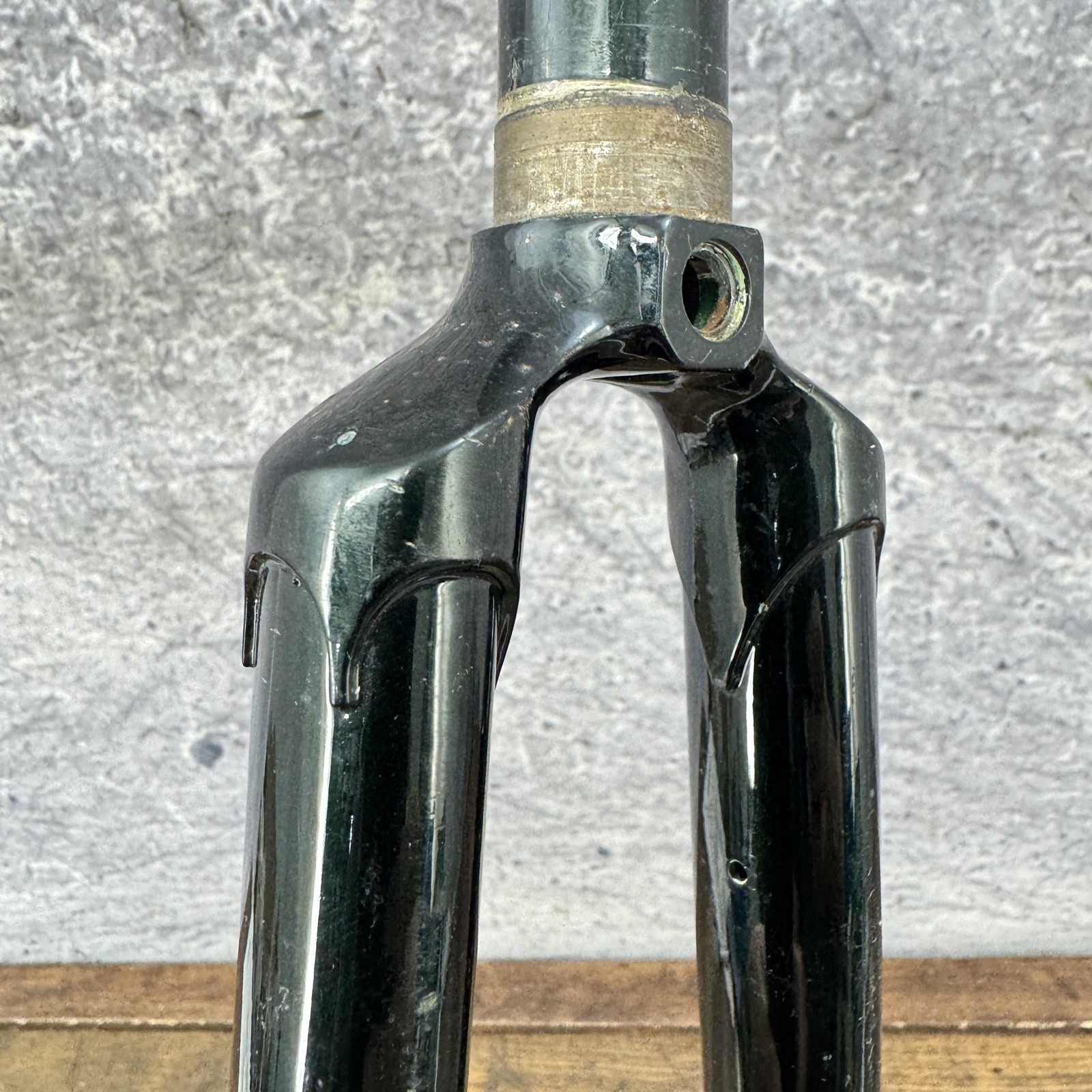 Vintage Campagnolo 700c Road Bike Fork 1 In Threaded Green Steel 6.5