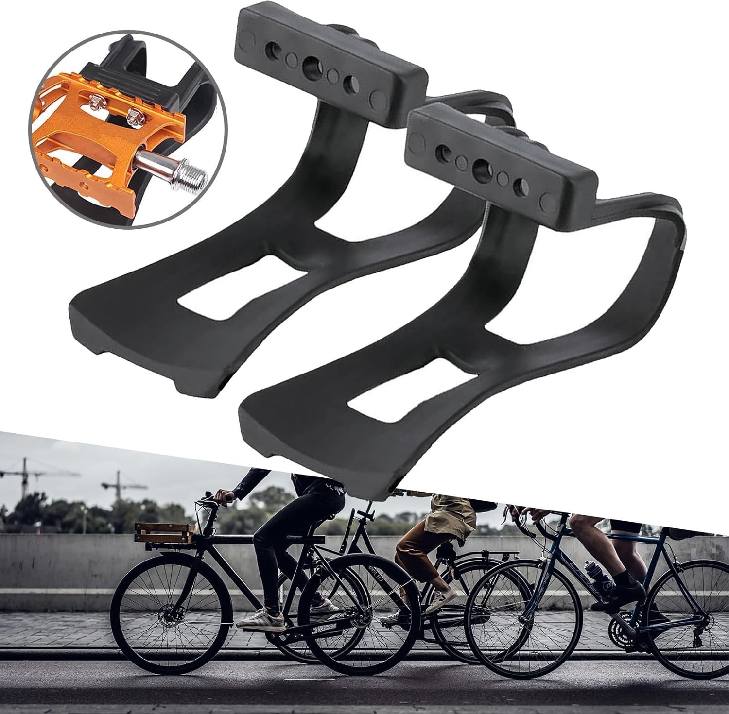 Bicycles Pedal Half Clip Road Bike Strapless Toe Pedal Clip Mountain Bike Cyc…