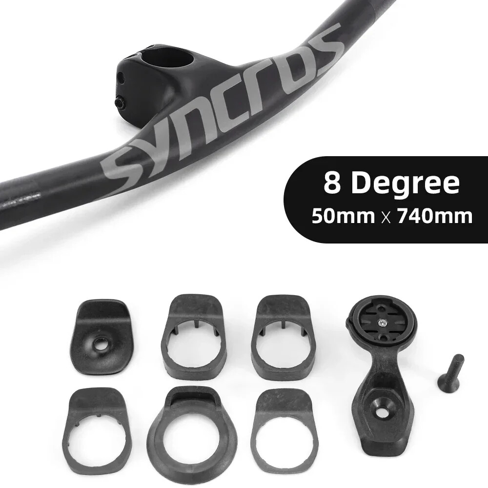 28.6mm -8 Degree Full Cabon Fiber MTB Bicycle Integrated Handlebar 740mm