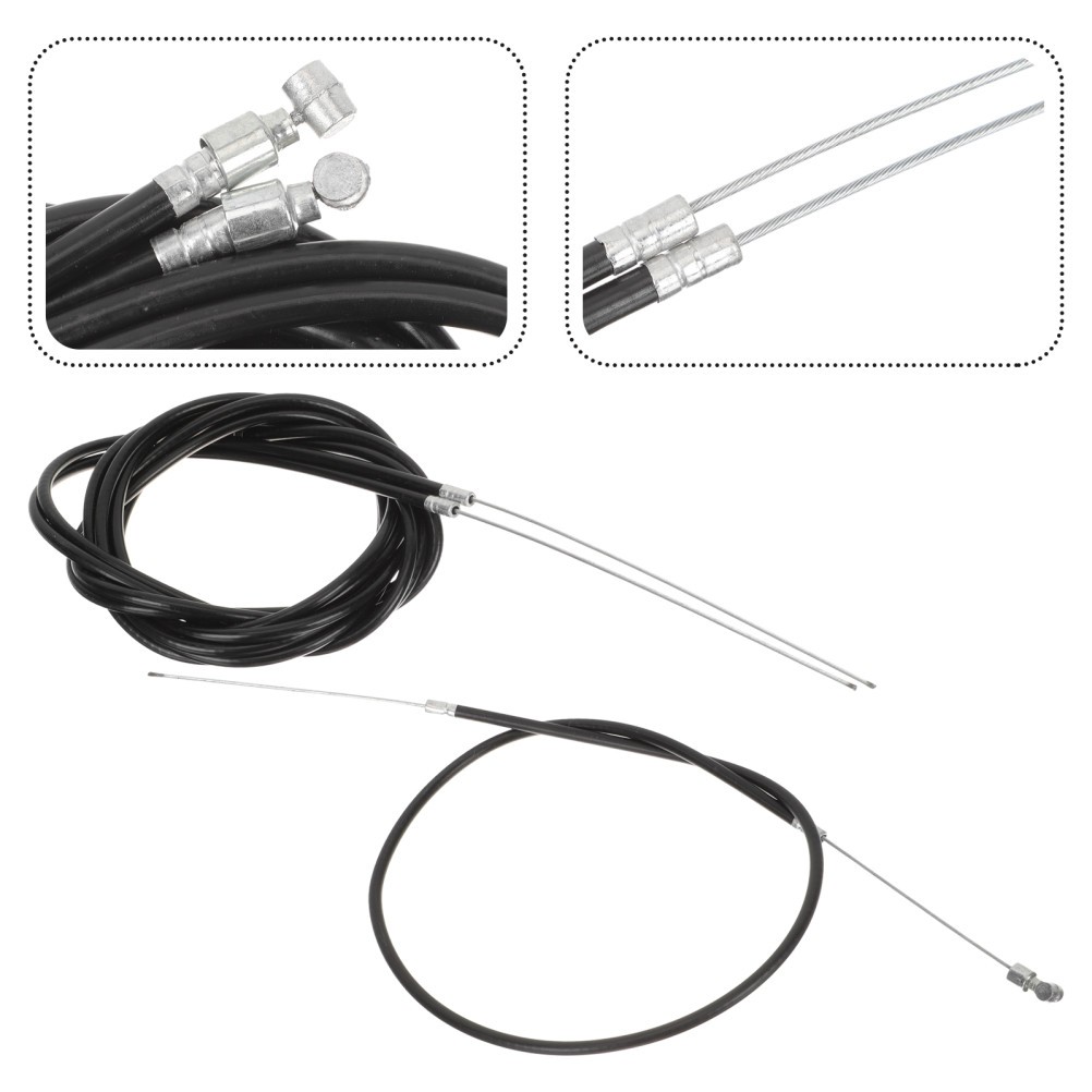 1 Set Durable Bike Brake Lines Replacement Stainless Steel PVC Black for Bikes