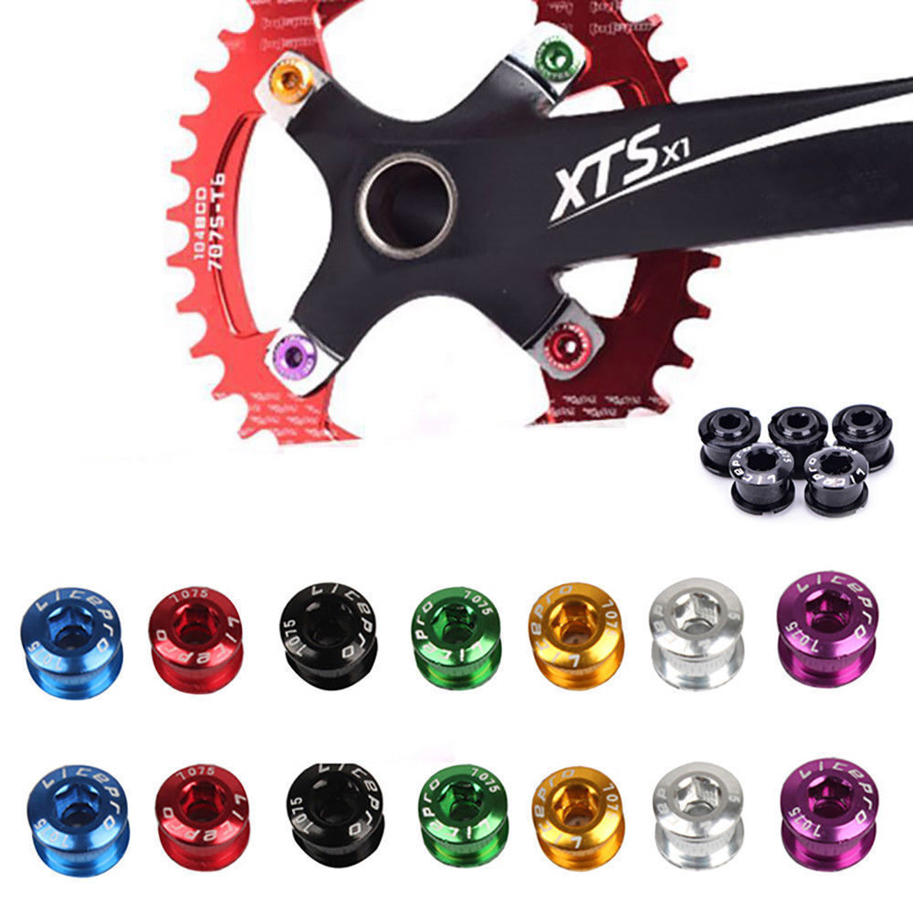 US Aluminum MTB Road BMX Bike Bolts Single Double Triple Chainring Screws 4/5pcs