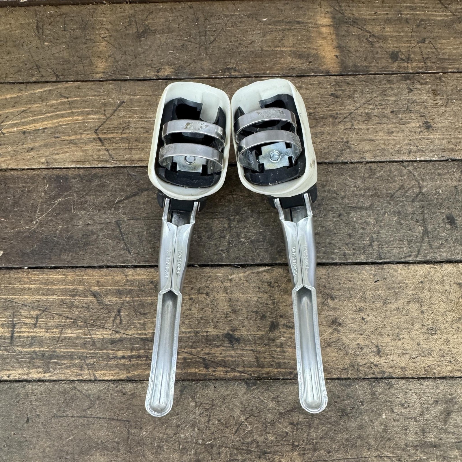 Vintage Dia-Compe BRS Blaze Aero Brake Levers Pair White Hoods 23.8mm Road