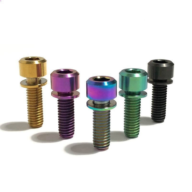 Titanium Bolt M5/M6x14 16 18 20 30mm Hex Screw For Bike Stem Bolt With Washer