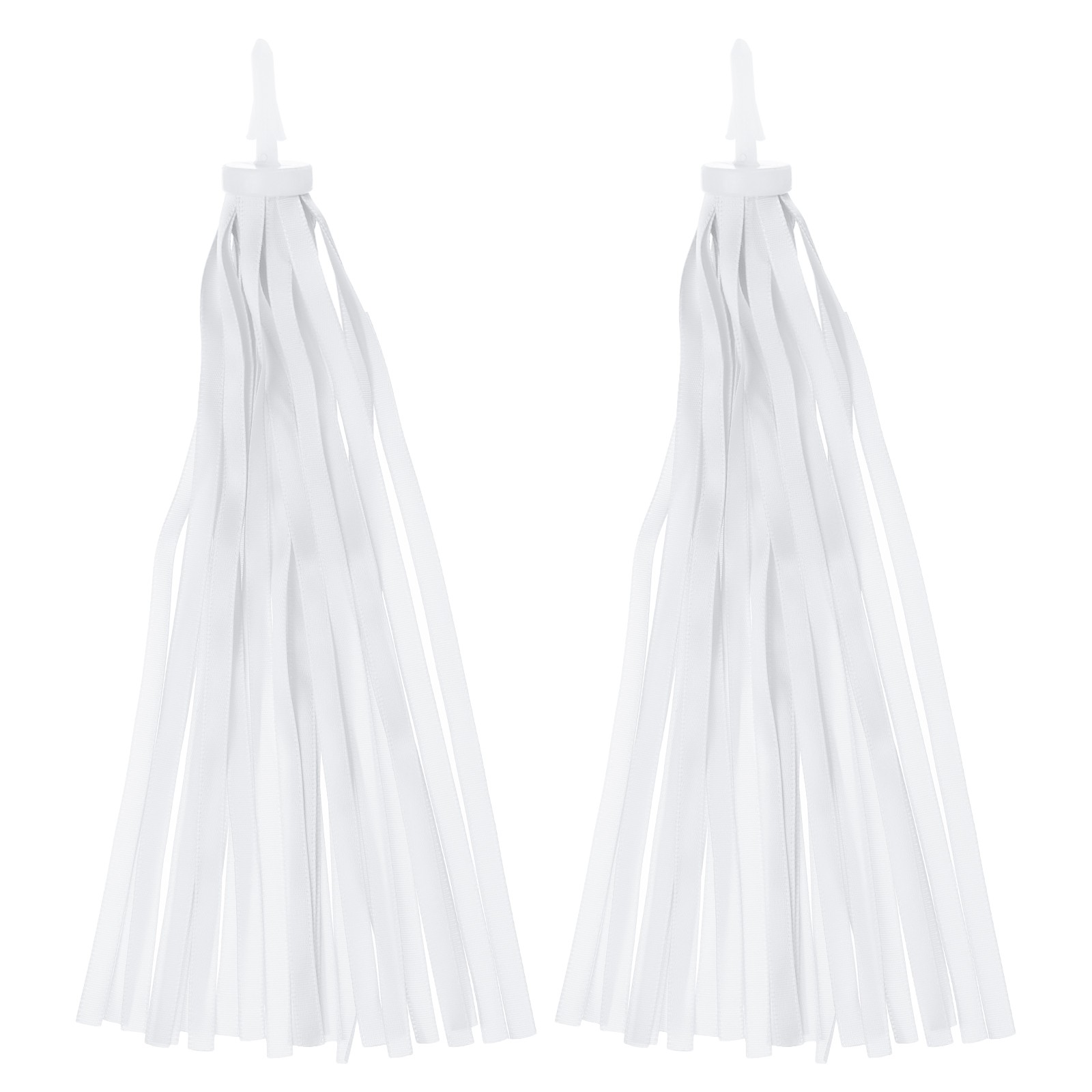 Bike Streamers Scooter Handlebar Tassels Grips Ribbon White