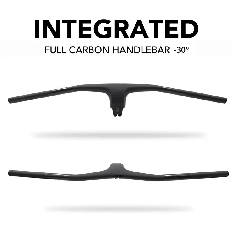 -30° MTB Bicycle Carbon Integrated Handlebar 70-100mm Full Internal Routing