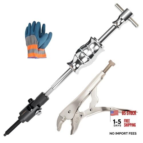 Locking Pliers Slide Hammer Puller Set, 9.8 in Locking Pliers 2 lb Slide