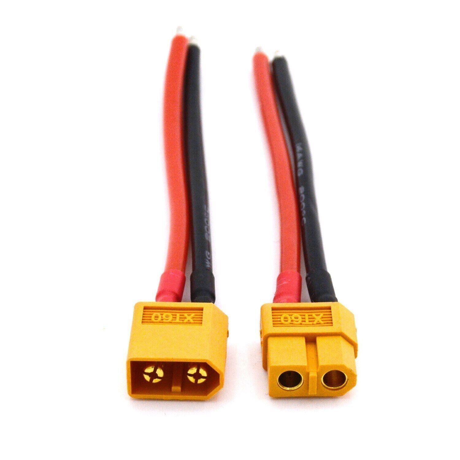 1 Pairs XT60 Plug Connector Female and Male with 10AWG Silicon Wire for RC Lipo