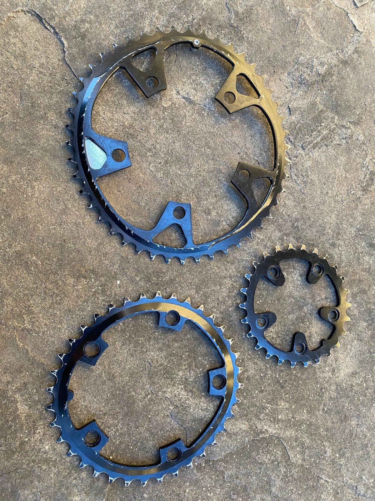 Vintage Black Shimano Deore XT HP Biopace 46/36/26 MTB Chainrings 110BCD