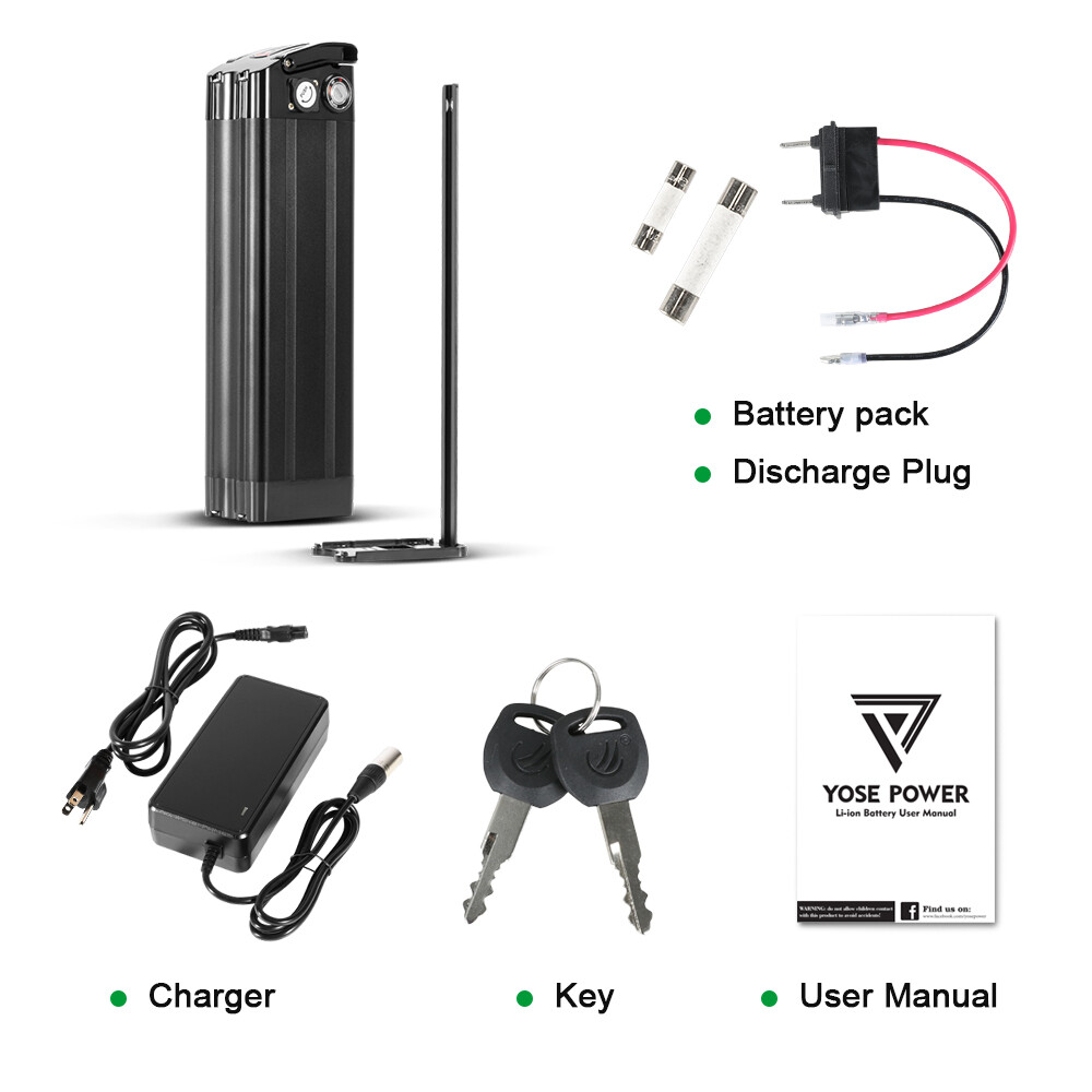 Electric Bike Battery 48V 36V 15Ah 17Ah Black Silverfish Lithium Ebike Battery