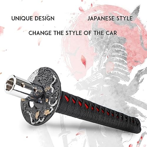 Katana Gear Shift Knob Samurai Sword Shifter Knob Universal Fit for Black+Red