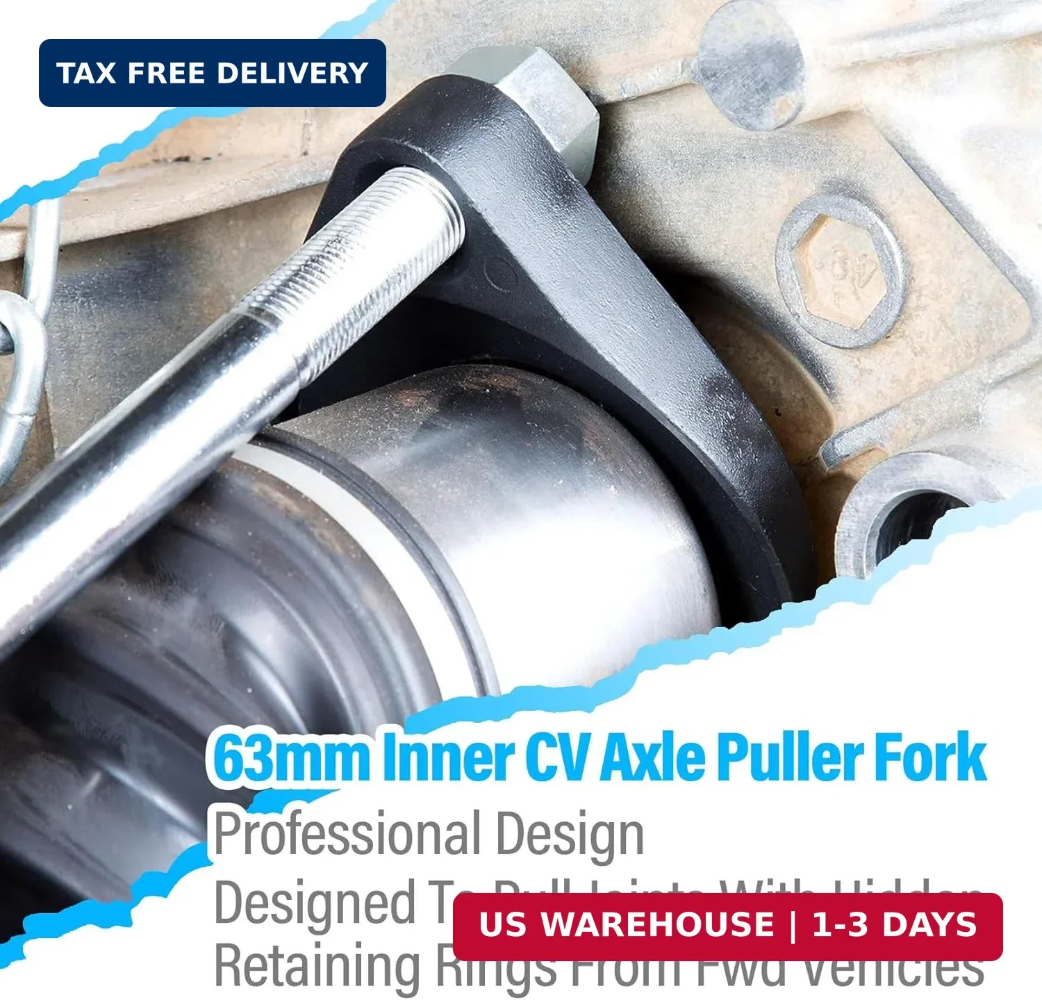 63mm Inner CV Axle Puller Removal Tool with Nut, Front Wheel Drive Axle Pulley A