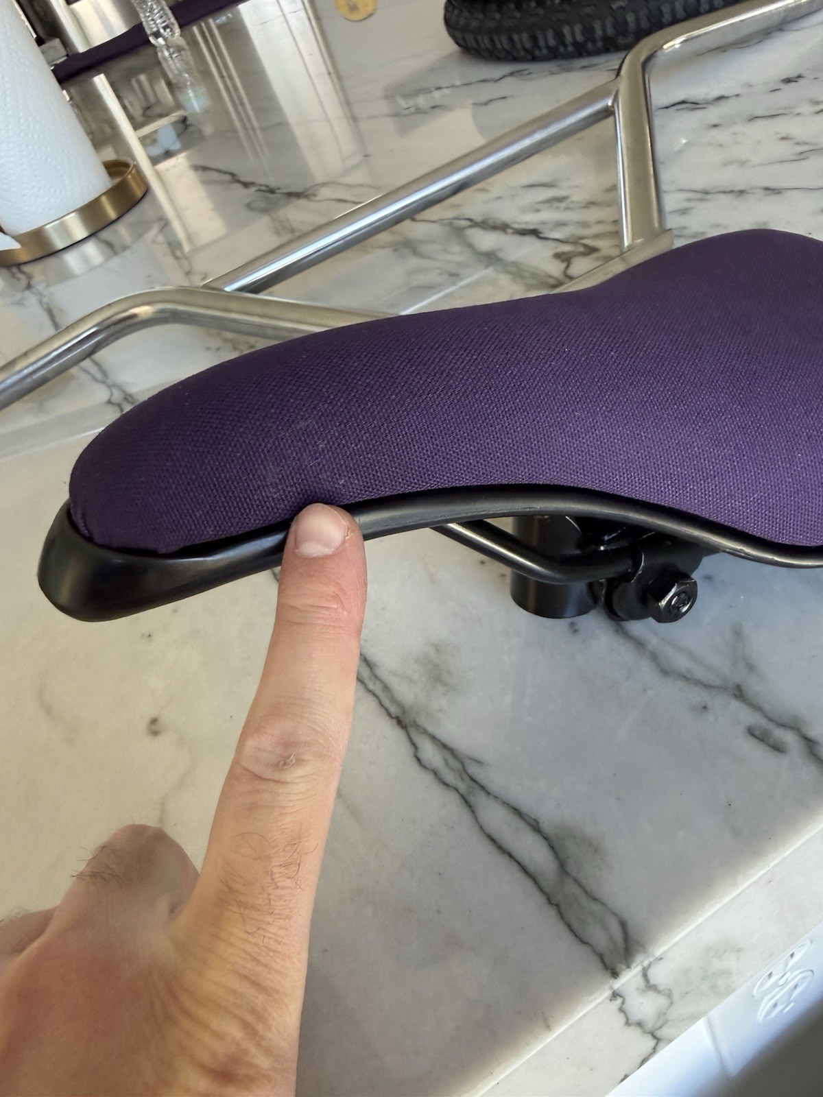 Custom Viscount BMX Bicycle Seat Auburn Purple w Black Base Plastic & Steel guts