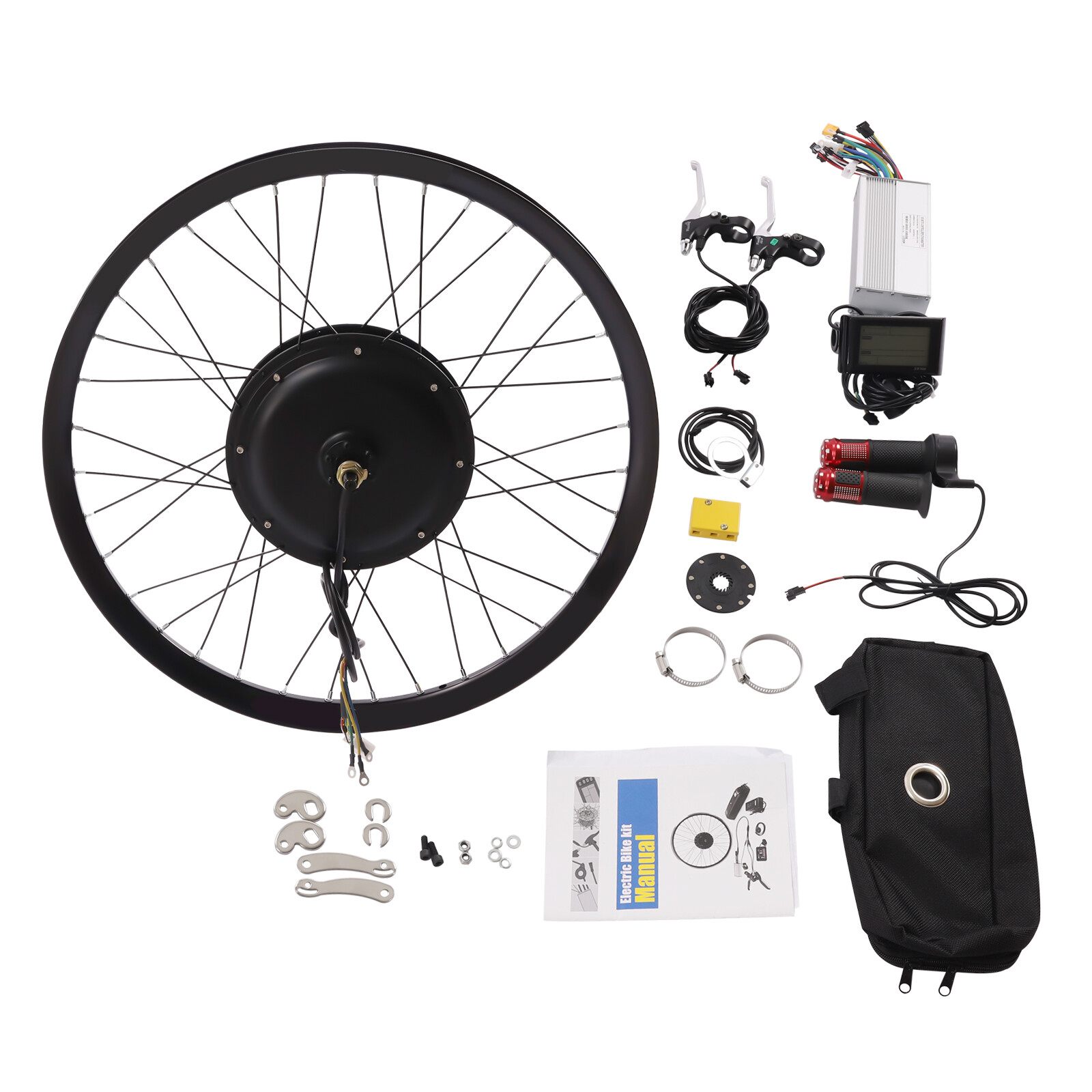 27.5» 72V 2000W Electric Bicycle Rear Wheel E-Bike Conversion Kit LCD Display