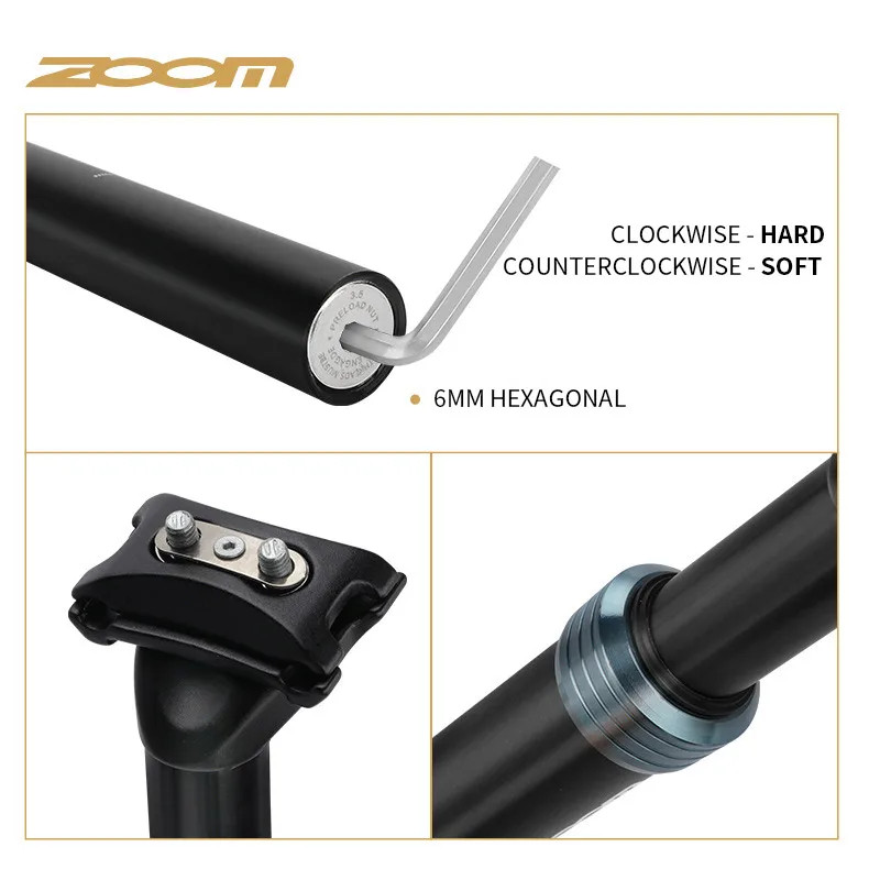 Suspension Seatpost 27.2-33.9mm MTB Road Folding Bicycle Seat Tube 350 Length