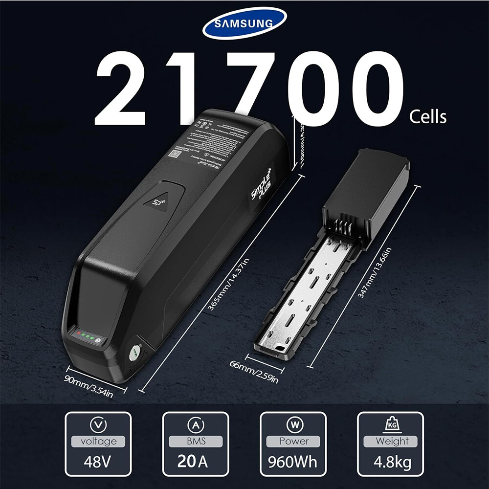 Samsung 48V 20Ah Lithium Battery For 0W-1000W Motor BMS