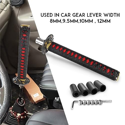 Katana Gear Shift Knob Samurai Sword Shifter Knob Universal Fit for Black+Red