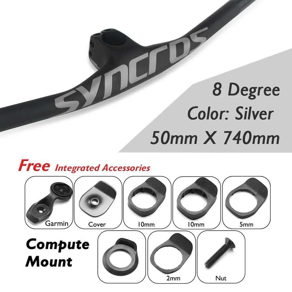 Carbon Mountain Bicycle Handlebar 8 Degree with Stem 30/40/50mm Accessories
