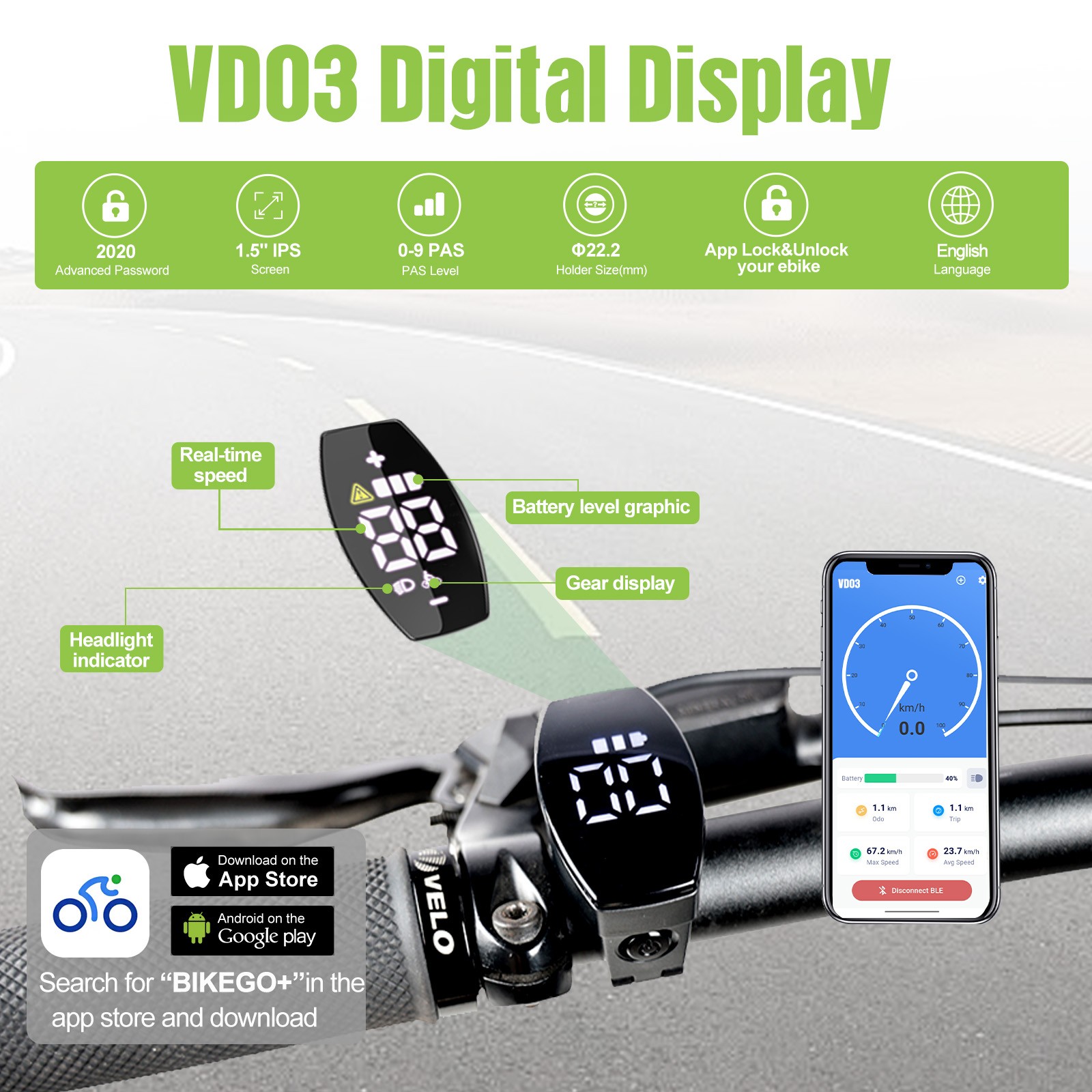 For BAFANG Mid Drive Motor CAN Protocol Bicycle VD03 Ebike Display US ship