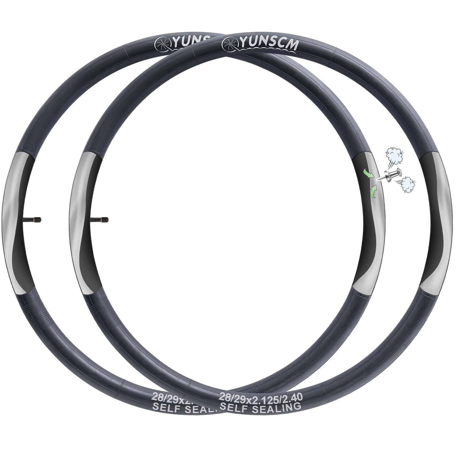 2-PCS 28″/29″ Self Sealing Bike Tubes AV32mm 29×2.125/2.2/2.25/2.3/2.35/2.4 S…