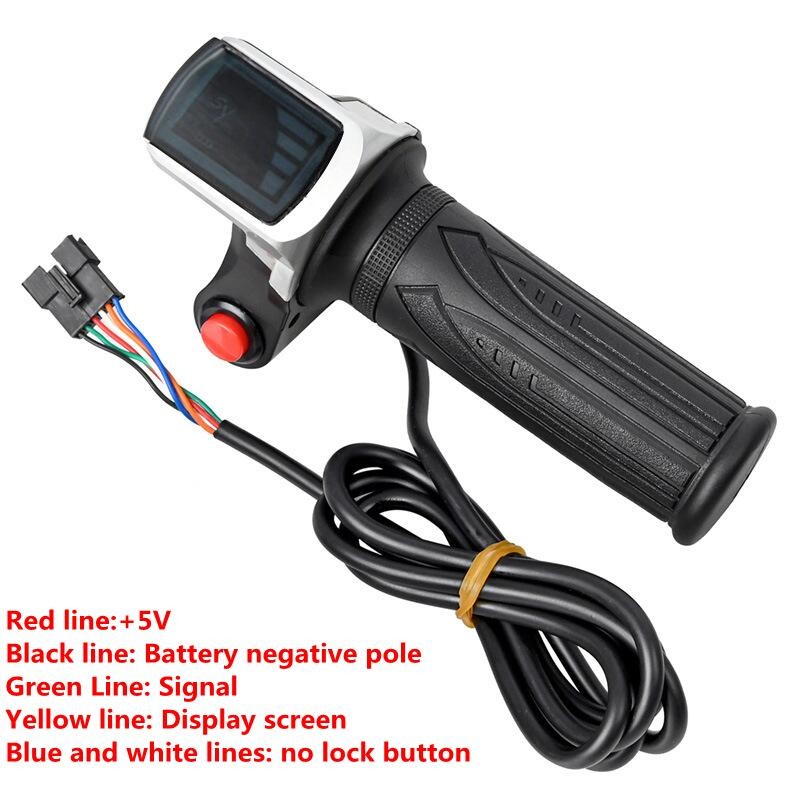 36V 48V E-Bike Throttle Accelerator Bicycle Grip Handlebar w/LED Display Scooter
