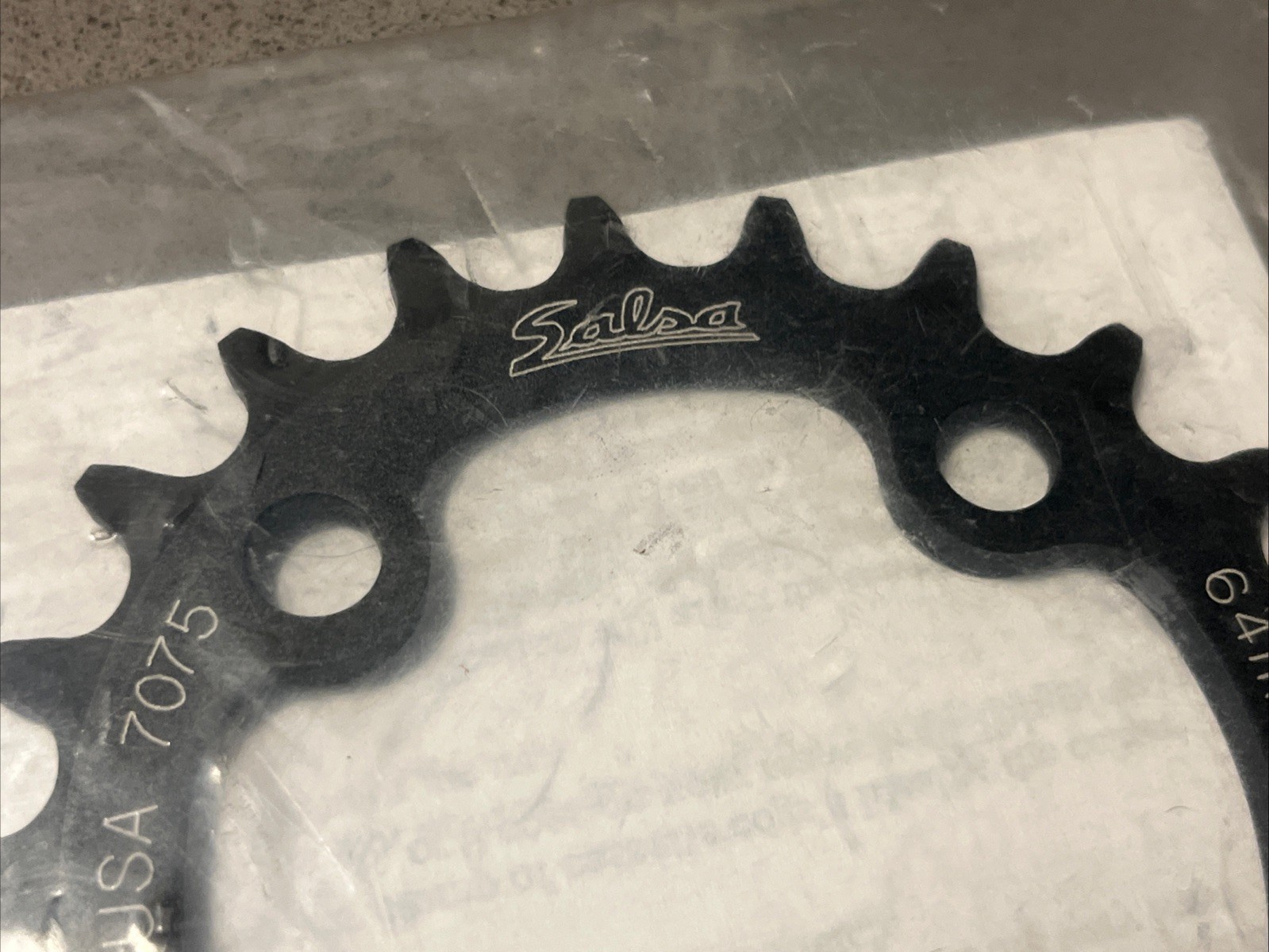 NOS Salsa Chainring CNC Machined 7075, 22 teeth, 64mm BCD, 5-9spd, Made in USA