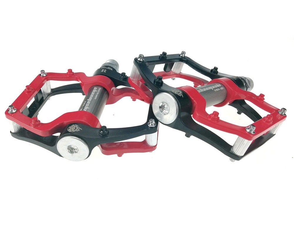 Aluminum Road MTB Mountain Bike Bicycle Pedal 3 Bearing Flat Pedals Black Red