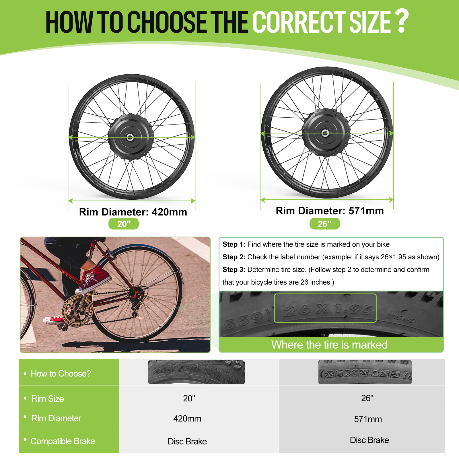 BAFANG 48V1000W172-180mm Rear Hub Motor Wheel Hub Motor Bicycle Conversion Kit