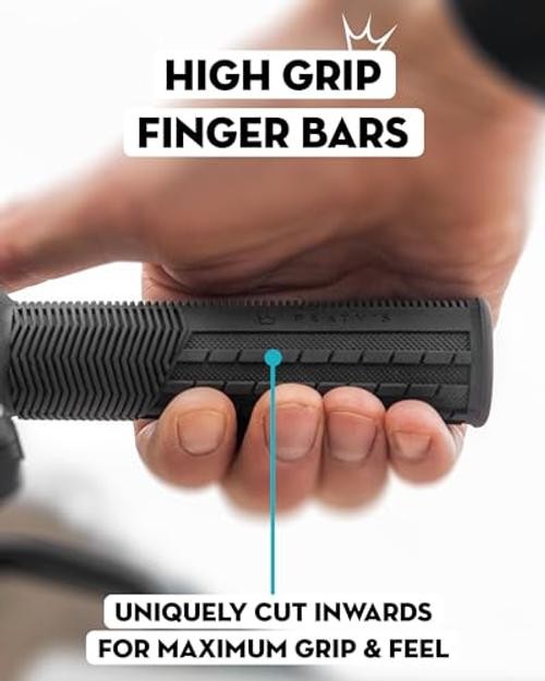 Monarch Bicycle Grips – Durable, Ergonomic Finger Bar, Thick Turquoise Knurl