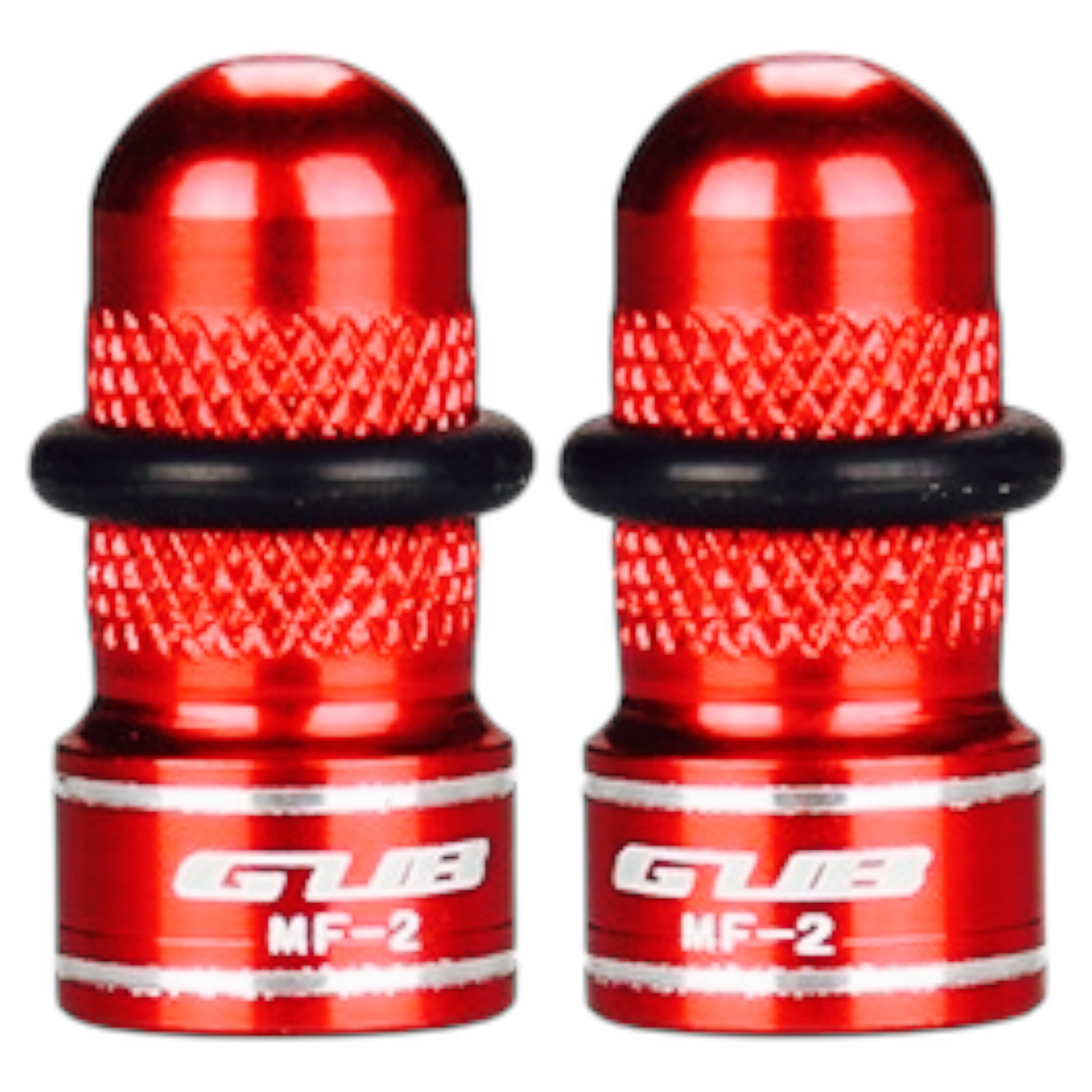 Universal Bike Valve Caps – Presta and Schrader Fit – Red or Black – 2 Pack