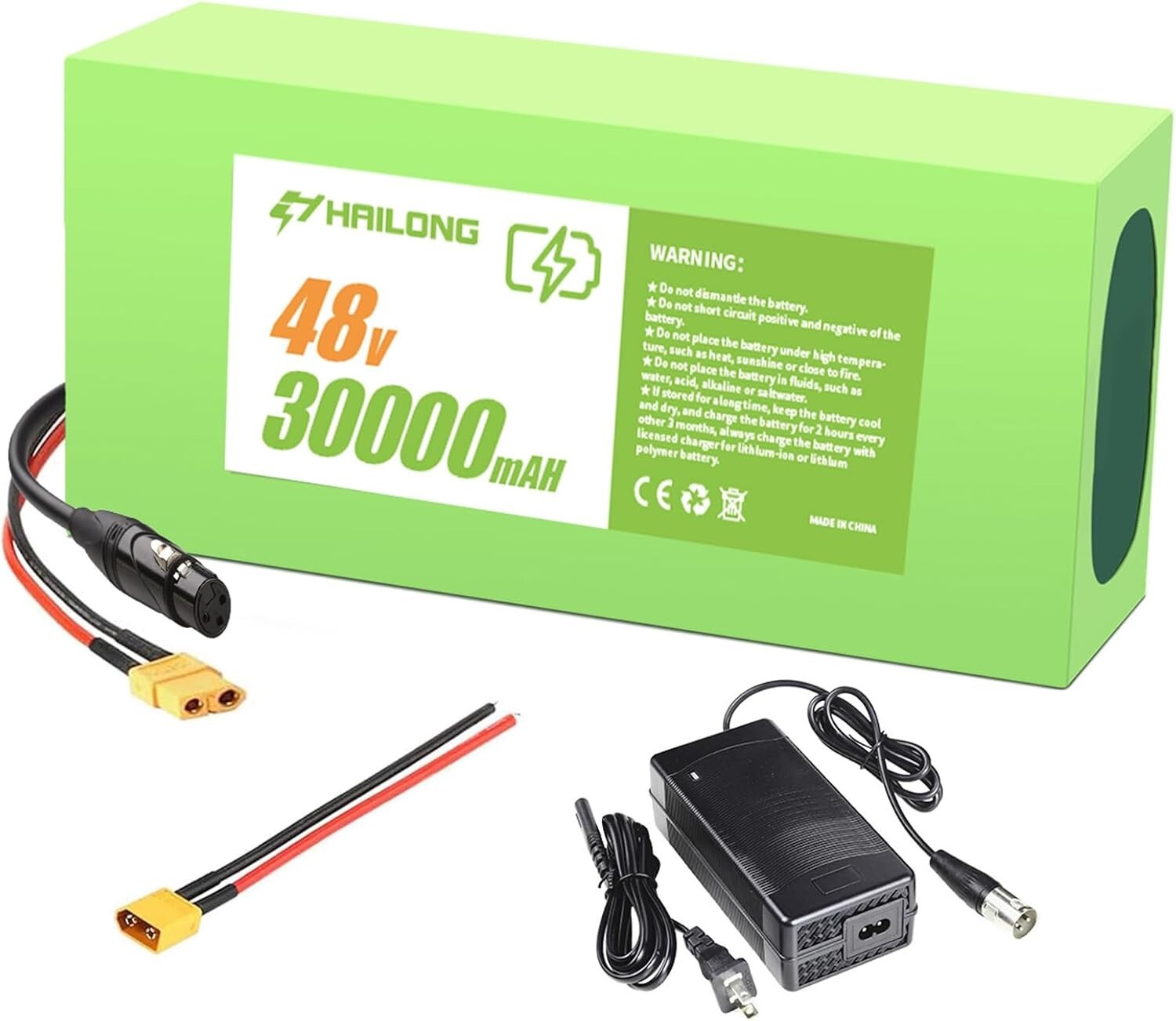 H HAILONG 48V 30Ah Battery lithium for 200W-1500W motor